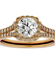 Inel De Logodnă Voile d'Ivoire din Aur 14k cu Moissanite Pavé de 1.78 ct din 14k Aur Galben - Castelo.ro