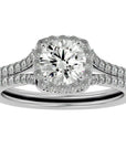 Inel De Logodnă Voile d'Ivoire cu Diamante Naturale Pavé de 1.78 ct din Platina - Castelo.ro
