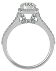 Inel de Logodnă cu Moissanite Halo Etern Pavé de 1.78 ct din Platina - Castelo.ro