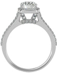 Inel De Logodnă Voile d'Ivoire cu Diamante Naturale Pavé de 1.78 ct din Platina - Castelo.ro