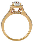 Inel de Logodnă cu Moissanite Halo Etern Pavé de 1.78 ct din 18k Aur Galben - Castelo.ro