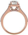 Inel De Logodnă Voile d'Ivoire din Aur 14k cu Moissanite Pavé de 1.78 ct din 14k Aur Roz - Castelo.ro