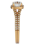 Inel de Logodnă cu Moissanite Halo Etern Pavé de 1.78 ct din 18k Aur Galben - Castelo.ro
