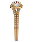 Inel De Logodnă Voile d'Ivoire din Aur 14k cu Diamante Create în Laborator Pavé de 1.78 ct din 14k Aur Galben - Castelo.ro