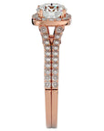 Inel De Logodnă Voile d'Ivoire din Aur 14k cu Moissanite Pavé de 1.78 ct din 14k Aur Roz - Castelo.ro