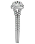 Inel De Logodnă Voile d'Ivoire din Aur 14k cu Diamante Create în Laborator Pavé de 1.78 ct din 14k Aur Alb - Castelo.ro