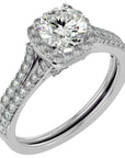 Inel De Logodnă Voile d'Ivoire din Aur 14k cu Diamante Create în Laborator Pavé de 1.78 ct din 14k Aur Alb - Castelo.ro