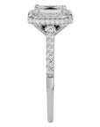 Inel Cu Diamante Naturale Tăietură Smarald si Halo de 1.44 ct din Platina - Castelo.ro