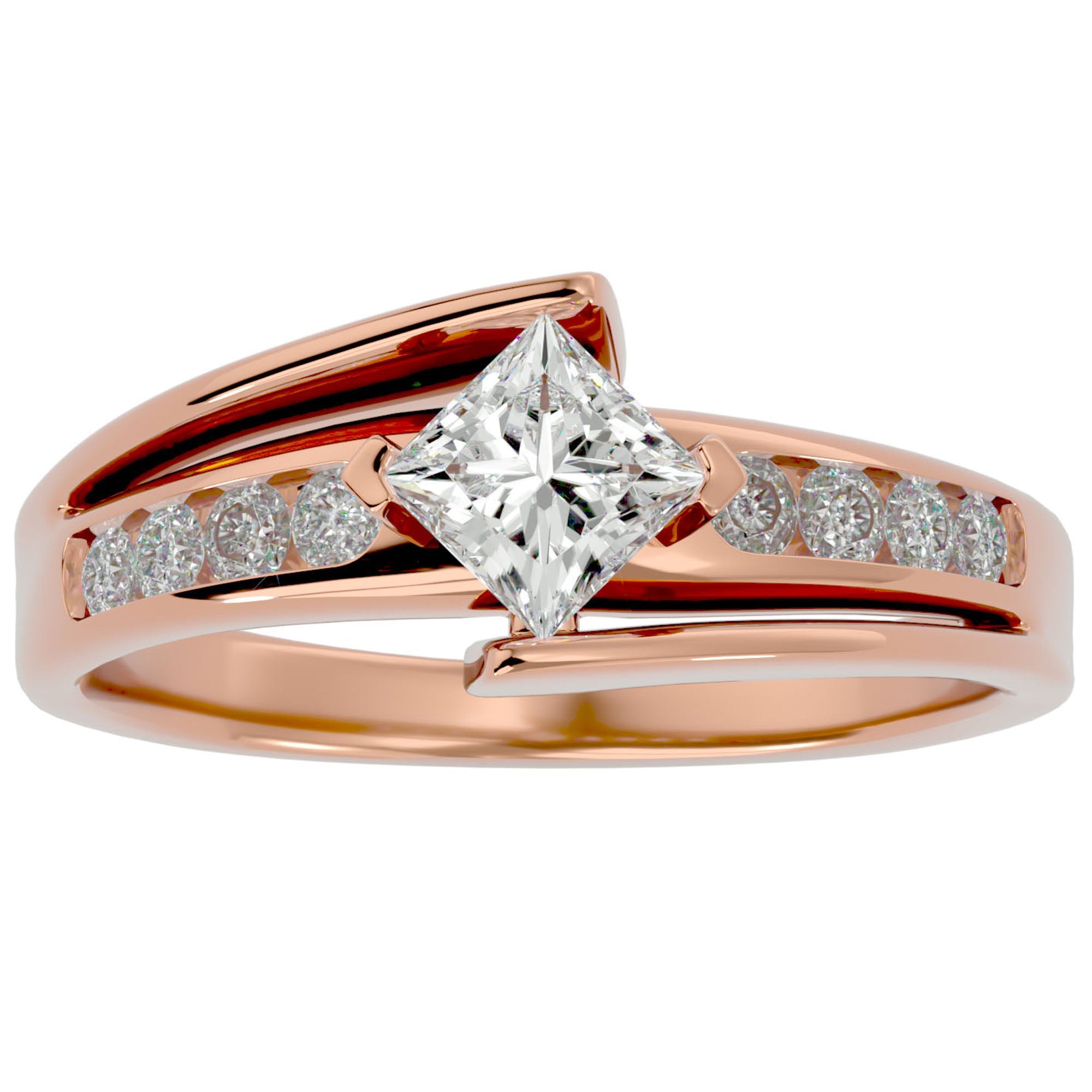Inel De Logodnă Fantaisie Baroque cu Moissanite de 0.77 ct din 18k Aur Roz - Castelo.ro
