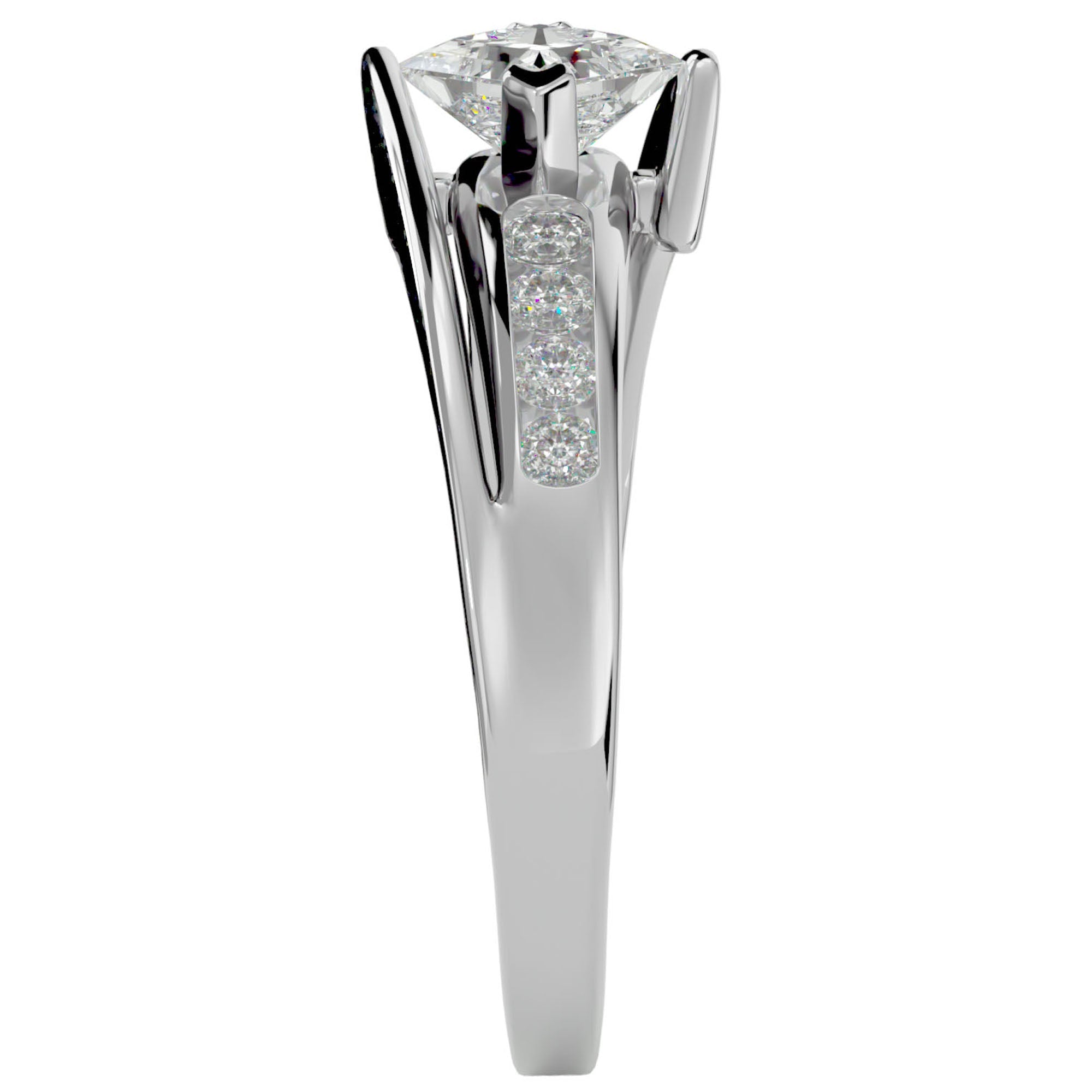Inel De Logodnă Fantaisie Baroque cu Moissanite de 0.77 ct din Platina - Castelo.ro