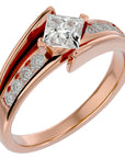 Inel De Logodnă Fantaisie Baroque cu Moissanite de 0.77 ct din 18k Aur Roz - Castelo.ro