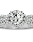 Inel De Logodnă Élixir de Vie din Aur 14k cu Diamante Create în Laborator Pavé de 1.45 ct din 14k Aur Alb - Castelo.ro