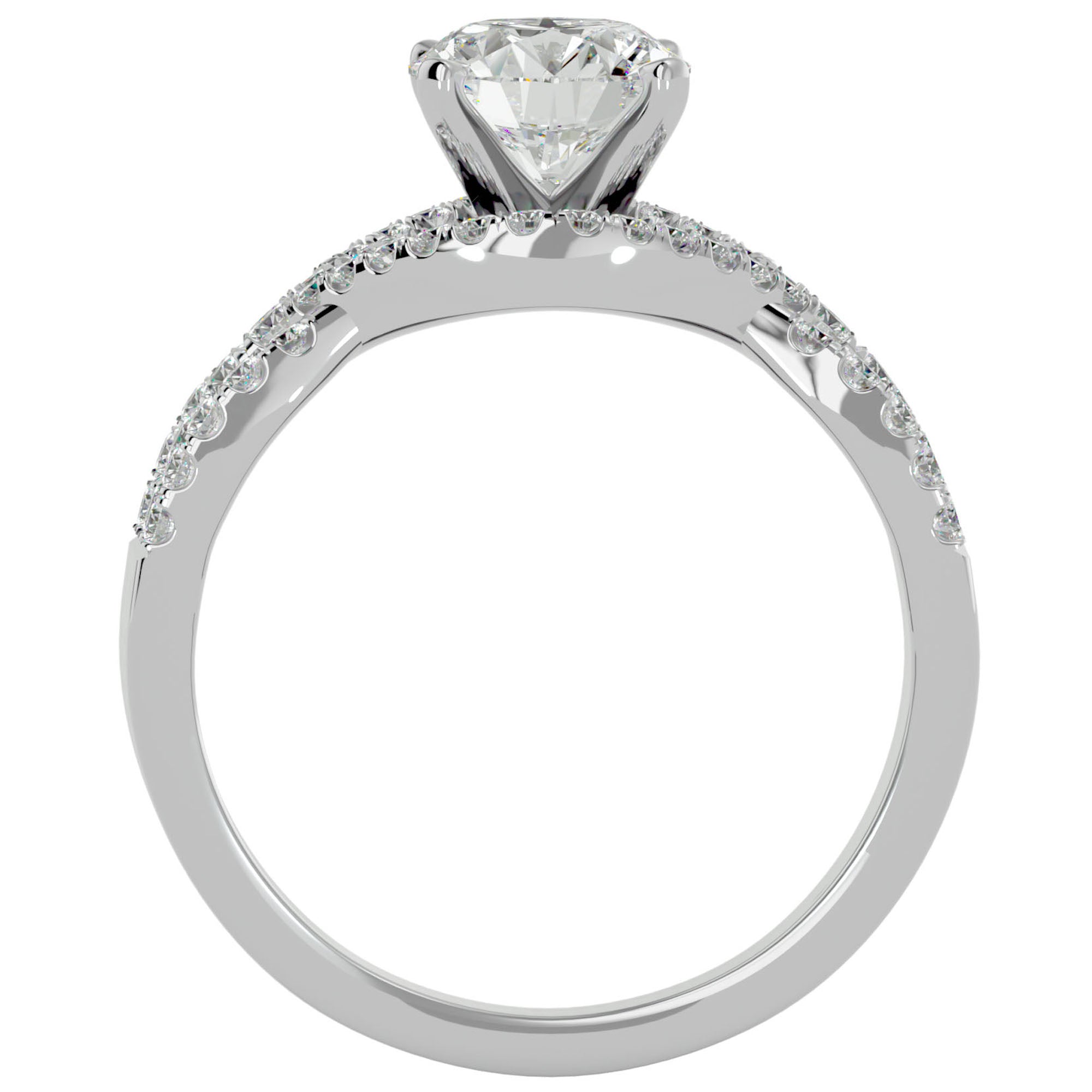 Inel De Logodnă Élixir de Vie cu Diamante Create în Laborator Pavé de 1.45 ct din Platina - Castelo.ro