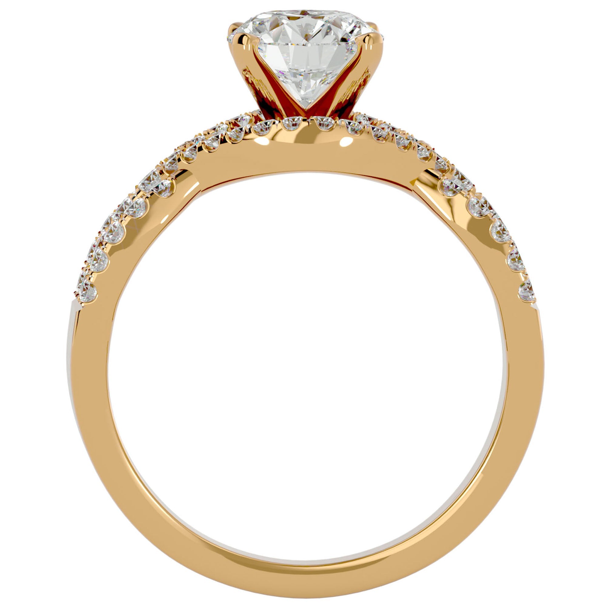 Inel De Logodnă Élixir de Vie cu Moissanite Pavé de 1.45 ct din 18k Aur Galben - Castelo.ro