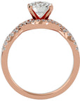 Inel De Logodnă Élixir de Vie din Aur 14k cu Diamante Create în Laborator Pavé de 1.45 ct din 14k Aur Roz - Castelo.ro