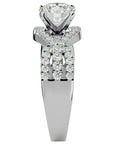 Inel De Logodnă Élixir de Vie din Aur 14k cu Diamante Create în Laborator Pavé de 1.45 ct din 14k Aur Alb - Castelo.ro