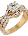 Inel De Logodnă Élixir de Vie din Aur 14k cu Diamante Create în Laborator Pavé de 1.45 ct din 14k Aur Galben - Castelo.ro