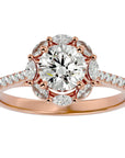 Inel de Logodnă din Aur 14k cu Diamante Create în Laborator Halo Etern Pavé de 1.34 ct din 14k Aur Roz - Castelo.ro