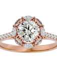 Inel de Logodnă din Aur 14k cu Diamante Create în Laborator Halo Etern Pavé de 1.34 ct din 14k Aur Roz - Castelo.ro