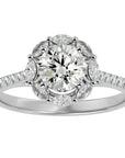 Inel de Logodnă din Aur 14k cu Diamante Create în Laborator Halo Etern Pavé de 1.34 ct din 14k Aur Alb - Castelo.ro