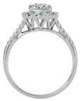 Inel de Logodnă cu Moissanite Halo Etern Pavé de 1.34 ct din Platina - Castelo.ro