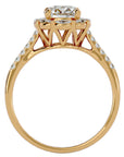 Inel de Logodnă cu Diamante Create în Laborator Halo Etern Pavé de 1.34 ct din 18k Aur Galben - Castelo.ro