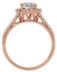 Inel de Logodnă din Aur 14k cu Diamante Create în Laborator Halo Etern Pavé de 1.34 ct din 14k Aur Roz - Castelo.ro