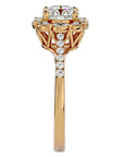 Inel de Logodnă din Aur 14k cu Diamante Create în Laborator Halo Etern Pavé de 1.34 ct din 14k Aur Galben - Castelo.ro