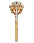 Inel de Logodnă din Aur 14k cu Diamante Create în Laborator Halo Etern Pavé de 1.34 ct din 14k Aur Galben - Castelo.ro