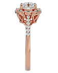Inel de Logodnă din Aur 14k cu Diamante Create în Laborator Halo Etern Pavé de 1.34 ct din 14k Aur Roz - Castelo.ro