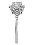 Inel de Logodnă cu Moissanite Halo Etern Pavé de 1.34 ct din Platina - Castelo.ro