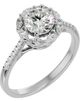 Inel de Logodnă din Aur 14k cu Diamante Create în Laborator Halo Etern Pavé de 1.34 ct din 14k Aur Alb - Castelo.ro