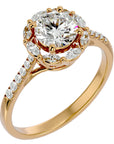 Inel de Logodnă din Aur 14k cu Diamante Create în Laborator Halo Etern Pavé de 1.34 ct din 14k Aur Galben - Castelo.ro