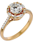 Inel de Logodnă din Aur 14k cu Diamante Create în Laborator Halo Etern Pavé de 1.34 ct din 14k Aur Galben - Castelo.ro