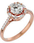 Inel de Logodnă din Aur 14k cu Diamante Create în Laborator Halo Etern Pavé de 1.34 ct din 14k Aur Roz - Castelo.ro