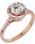Inel de Logodnă din Aur 14k cu Diamante Create în Laborator Halo Etern Pavé de 1.34 ct din 14k Aur Roz - Castelo.ro