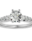 Inel De Logodnă Collier de Feuilles cu Diamante Naturale Pavé de 1.02 ct din Platina - Castelo.ro