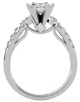 Inel De Logodnă Collier de Feuilles cu Moissanite Pavé de 1.02 ct din Platina - Castelo.ro