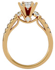 Inel De Logodnă Collier de Feuilles cu Diamante Naturale Pavé de 1.02 ct din 18k Aur Galben - Castelo.ro