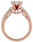 Inel De Logodnă Collier de Feuilles din Aur 14k cu Moissanite Pavé de 1.02 ct din 14k Aur Roz - Castelo.ro