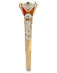 Inel De Logodnă Collier de Feuilles cu Diamante Naturale Pavé de 1.02 ct din 18k Aur Galben - Castelo.ro