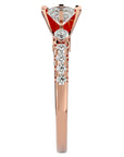 Inel De Logodnă Collier de Feuilles din Aur 14k cu Moissanite Pavé de 1.02 ct din 14k Aur Roz - Castelo.ro
