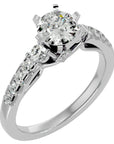 Inel De Logodnă Collier de Feuilles cu Moissanite Pavé de 1.02 ct din Platina - Castelo.ro