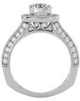 Inel de Logodnă cu Diamante Naturale Halo Duo Etern Pavé de 1.61 ct din Platina - Castelo.ro