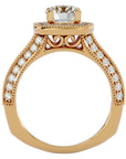 Inel de Logodnă cu Moissanite Halo Duo Etern Pavé de 1.61 ct din 18k Aur Galben - Castelo.ro