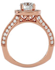 Inel de Logodnă cu Diamante Create în Laborator Halo Duo Etern Pavé de 1.61 ct din 18k Aur Roz - Castelo.ro