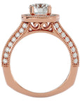 Inel de Logodnă din Aur 14k cu Diamante Create în Laborator Halo Duo Etern Pavé de 1.61 ct din 14k Aur Roz - Castelo.ro