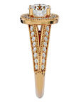 Inel de Logodnă din Aur 14k cu Diamante Naturale Halo Duo Etern Pavé de 1.61 ct din 14k Aur Galben - Castelo.ro