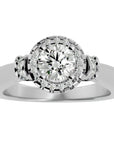 Inel de Logodnă cu Moissanite Halo Duo Etern de 1.00 ct din Platina - Castelo.ro