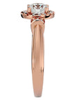 Inel de Logodnă cu Moissanite Halo Duo Etern de 1.00 ct din 18k Aur Roz - Castelo.ro
